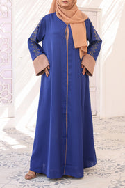 Mostasna Embroided Abaya - Ink Blue