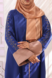 Mostasna Embroided Abaya - Ink Blue