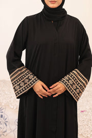 Zarafshan Embroided Abaya - Black